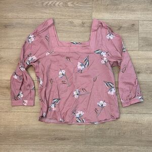 a.n.a Floral Mauve Blouse